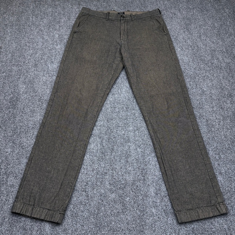 J.Crew Chino Pant Mens 32x32 Charcoal/Olive Heathered Sutton Slim Fit F7442